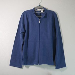 Women's Liz Claiborne Liz & Co. Dark Blue Zip Up Sweatshirt Size L. NWT